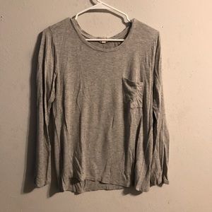 Long sleeve grey fleece T-shirt